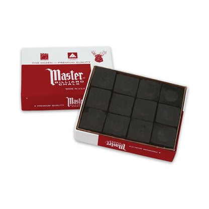 Master Billiard/Pool Cue Chalk Box, 12 Cubes - color: Black