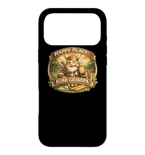 Happy Place Kubb Grandpa Viking Chess Lawn Game Player Gift Case for iPhone 17 Pro Max