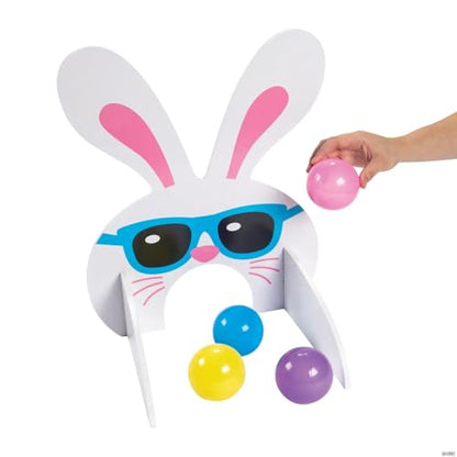 Gajula.Enterprises 15 1/4" x 18" Bunny Mouth Bowling Game with 4" Balls – 7 Piece Set