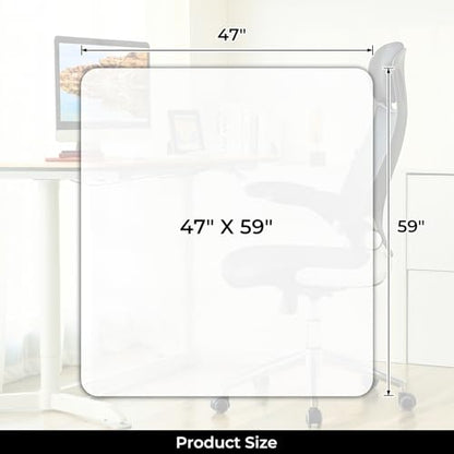 Chair Mat for Hard Wood Floors - Heavy Duty Floor Protector - Easy Clean (47''×59'') - size: 47" x 59" Rectangle (1pc)