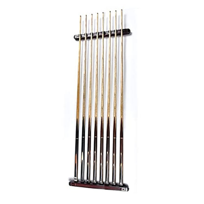 8 Pool Stick Holders, Wall Mounted Wooden Pool Cue Rack with Cue Clips, Suitable for Billiard Bar Clubs and Billiard Players