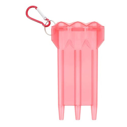 Veemoon Portable Dart Carrying Case, Soft Tip Darts Cases Plastic Transparent Storage Box Holder with Lid and Lock Buckle for Three, Hard Shell and Compact Size (Red)