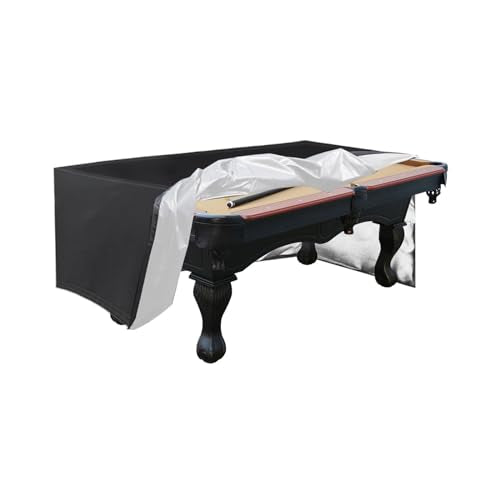 Billiard Table Cover,Dust Billiard Table Protective Accessories Durable Oxford Furniture Protection Protects Your Snooker Table from Dust, Pet Hair, Sun Rays & Rain (Black, 7FT) - color: Black, size: 7FT
