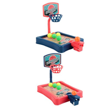 2 Sets Mini Table Basketball Game for Indoor Desktop Basketball Stands in Red and Blue Educational Plaything Enhancing Hand-Eye Coordination and Finger Strength and Portable