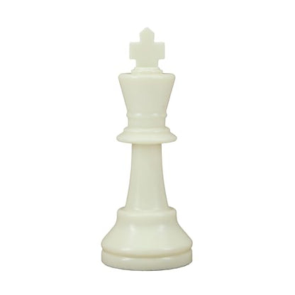 WE Games Replacement Staunton Chess Piece - Light King, Plastic Chess Piece with Felt Bottom, Classic Design - color: White King