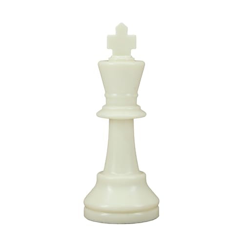 WE Games Replacement Staunton Chess Piece - Light King, Plastic Chess Piece with Felt Bottom, Classic Design - color: White King