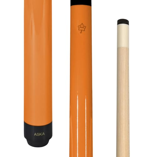 ASKA Short Kids Cue LCS, Canadian Hard Rock Maple Billiard Pool Cue Stick - color: 48-Inches, Orange (SWP48O)