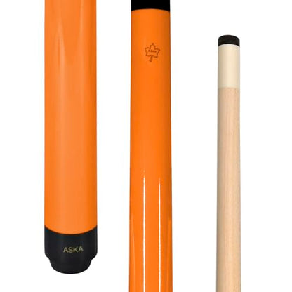 ASKA Short Kids Cue LCS, Canadian Hard Rock Maple Billiard Pool Cue Stick - color: 48-Inches, Orange (SWP48O)