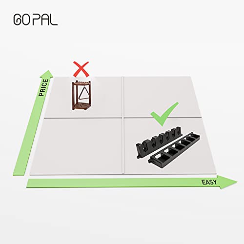 Go Pal CR1 Black Pool Cue Holder, Wall Mount Pool Stick Rack for 6 Cues Stick Storage, Pool Cue Set Rack, Pool Table Rods Organizer