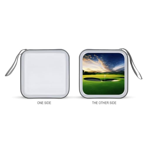Golf Course CD Case 40 Capacity DVD Case with Zipper Disc Storage Organizer Portable CD Holder Storage Hard Plastic DVD Wallet Holder Organizer for Home Car Travel