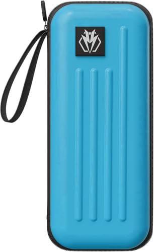 Dart Case,Darts Carrying Case Holds 3 Darts and Extra Accessories,Built-In Storage Tubes and Pockets for Flights, Tips, Shafts ect. (bright blue) - color: bright blue