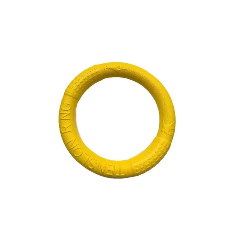 Outdoor Fitness Dog Toy Training Ring Floating Traction Toy Round Dog Pull Ring Interactive Game Tool, Suitable for Small and Medium-Sized Dogs (Yellow, Small) - size: Small