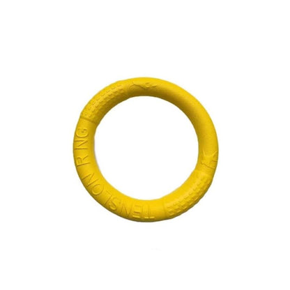 Outdoor Fitness Dog Toy Training Ring Floating Traction Toy Round Dog Pull Ring Interactive Game Tool, Suitable for Small and Medium-Sized Dogs (Yellow, Small) - size: Small