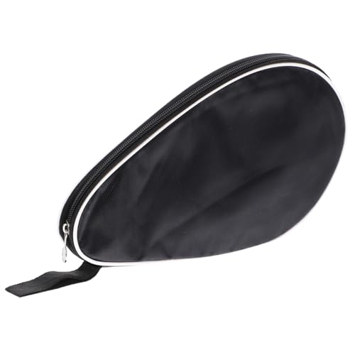 Mikikit Reusable Table Tennis Racket Storage Bag with Zipper and Elastic Band Lightweight Protective Case with Ball Compartment Practical Organizer for Pong Paddle Portable Space Saving