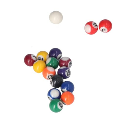 Mini Billiard Ball Set, Precision Balanced Durable Rolling Balls for Game Rooms Bars Polyester Resin 25mm 16 Pack