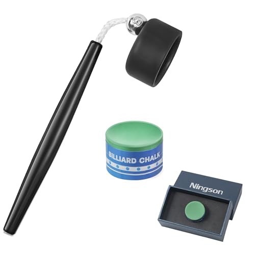 Pool Cue Chalk with Holder, Pure Circle Pool Stick Chalk and Pocket Holder Billiard Table Accessories and Equipment for Professional Tournament, Clubs, Bars, Home - color: Green Chalk and Black Holder