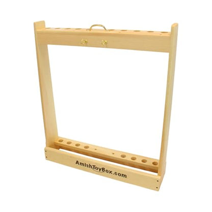 AmishToyBox Deluxe Croquet Game Set - 8 Player - with Wooden Stand (Eight 28" Handles)
