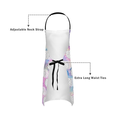 Manfei Volleyball Kids Kitchen Apron - color: Dreamy Purple