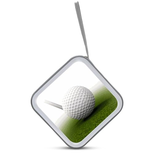 40-Sheet Capacity CD Case Storage Bag,Golf Ball Printed Large Capacity CD Protective Storage Organizer Portable DVD Case for Car, Home,Office,Travel