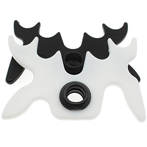 2 Pcs Slip-On Moosehead Bridge Head Antlers Pool Cue Accessory(Black+White)