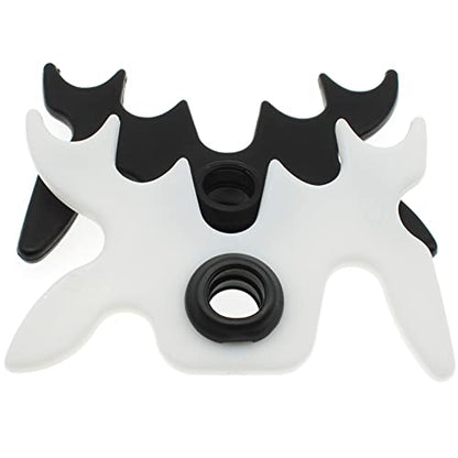 2 Pcs Slip-On Moosehead Bridge Head Antlers Pool Cue Accessory(Black+White)