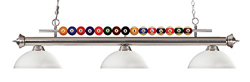 Z-Lite 170BN-DMO14 3 Billiard Light, Brushed Nickel - color: Brushed Nickel