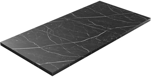 Universal Solid One-Piece Wood Table Top, 71"x32"x1" Workbench Top - Rectangular Particle Board for Standing Desk, Home Office Desk Countertop DlY, Washer Dryer, Coffee, Bar Tabletop - color: Black Marble, size: 71*32 Inch