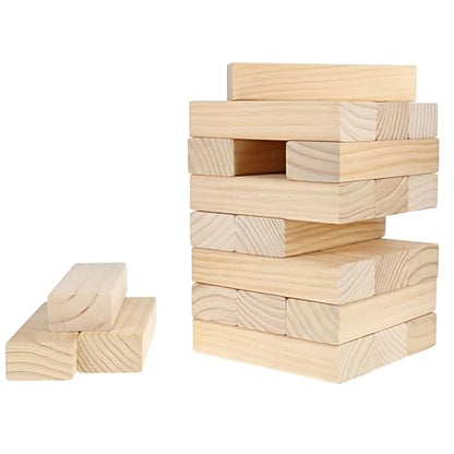 WE Games Giant Wooden Tumbling Tower Game – 29 inches Tall (2.42 feet), 51 Total Blocks, Wooden Blocks Stacking Game, Carry Tote, Perfect Outdoor Games for Adults and Family, Backyard Gatherings