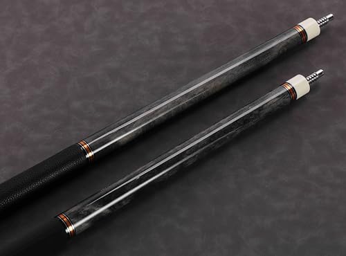 Pool Cue Stick Genuine Leather Cowhide Grip 58" 19 20oz 2 Piece with 12.5mm Tip,Canadian Maple Pro Billiard Cue,for Adults/Beginner/Pro Player. - color: Grey-20oz-Velvet Paint Grip-with Case