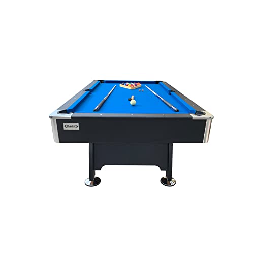 RACK Draco 7-Foot Tournament Billiard/Pool Table – Professional Competition Game Table - color: Blue Felt with Black Body