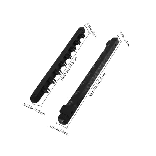 Cabilock Wood Billiard Cue Rack 8-hole Solid Wood Wall-mounted Pool Cue Holder with Bridge Stick Organizer for Home and Game Room