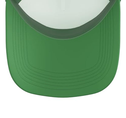 Croquet Heart - Heart with Croquet Mallets Trucker Hat with Adjustable Mesh Back - color: Kelly Green/White