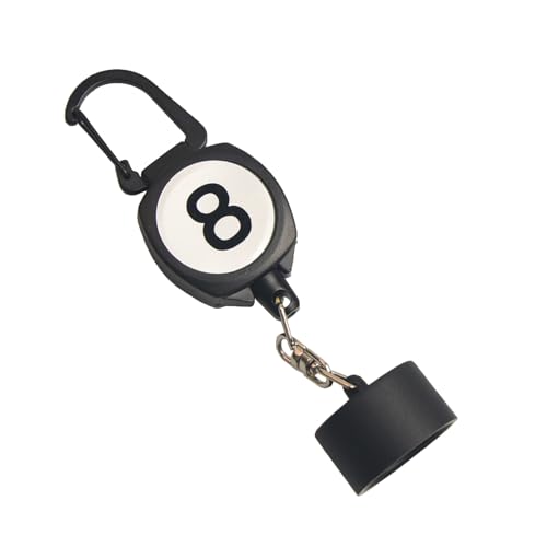 LAKE OF FIRE Billiard Chalk Holder，Pool Chalk Holder with Retractable Key Ring Black - size: Round