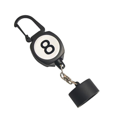 LAKE OF FIRE Billiard Chalk Holder，Pool Chalk Holder with Retractable Key Ring Black - size: Round
