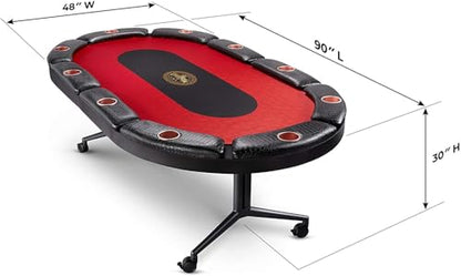 Triton Premium Foldable Poker Table with 10 Chairs - Soft-Padded Armrest, Individual Cup Holders, Portable Mat- Crafted with Durable Materials, Long-Lasting Poker Table for 10 Players - size: 10 Player with 10 Chairs