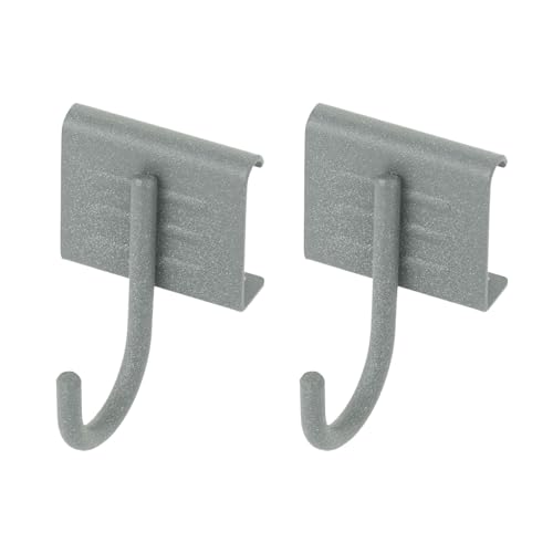 Doshisha EX-SF2PGY 2 Piece Luminous Exterior Rack Multi-Rail Dedicated Single Hook Set, Gray, Width 2 x Length 1.8 inches (5 cm) x Length 1.8 inches (4.5 cm), Improved Storage Capacity, Corner Bar, - size: 4.5cm フック