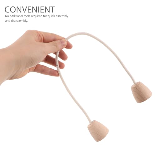 5pcs Cotton Rope Croquet Wickets with Wood Base, Family-Friendly Outdoor Croquet Equipment for Backyard and Park Leisure Games