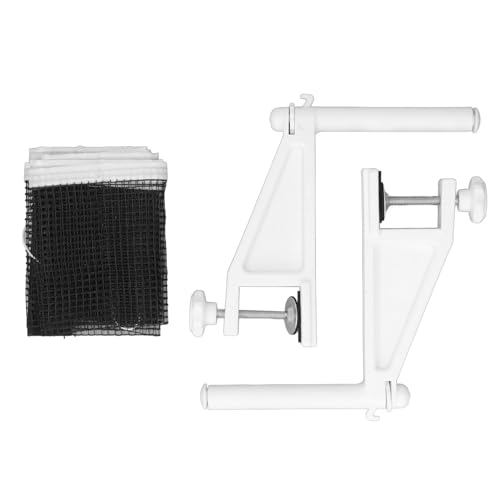 Table Tennis Net and Post Set, Portable Folding Adjustable Table Tennis Net with Screw On Clamp, Durable Plastic Mesh for Indoor Outdoor Play