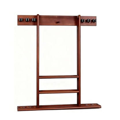SUPERDIAMOND 6 Holes Wall Mounted Pool Cue Rack, Wood Billiard Stick Holder Holds 6 Cues for Pool Table Accessories, Heavy-Duty Billiards Storage Rack Stand Display for Game Room,Brown - size: 6 Cues, style: SU-wa6-Cue Racks-brown