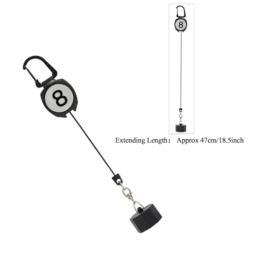 LAKE OF FIRE Billiard Chalk Holder，Pool Chalk Holder with Retractable Key Ring Black - size: Octagon