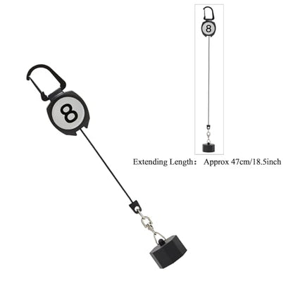 LAKE OF FIRE Billiard Chalk Holder，Pool Chalk Holder with Retractable Key Ring Black - size: Octagon