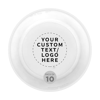 DISCOUNT PROMOS Frisbee Flying Discs in Bulk, 9.25 in. Fun Family Beach Game - color: - Custom -Translucent Clear, size: 10 flying discs