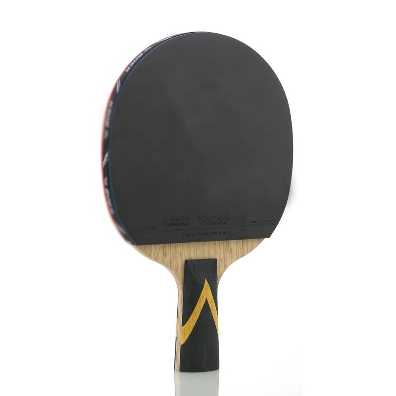Table Tennis Racket 7 Ply Carbon Fiber Ping Pong Racket Pimples-in Rubber Table Tennis Paddle Bat with Bag - size: D