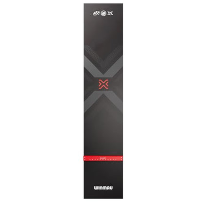 WINMAU Blade X Pro Zone Precision PVC Darts Mat with Integrated Raised Darts Oche Line - Full Length - Sleek Black Design - Professional Dart Accessories