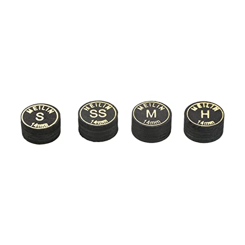 PATIKIL Pool Cue Tips Kit, Multiple Layer Pool Billiard Cue Tips Laminated Glue-on Snooker Stick Tip Billiard Accessories - size: 14mm