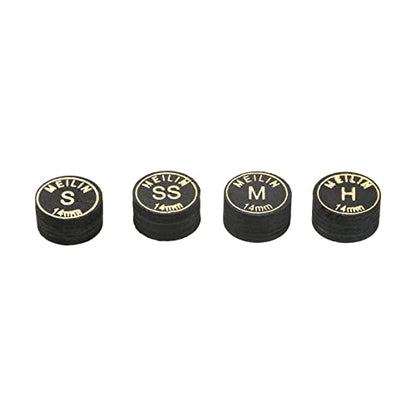 PATIKIL Pool Cue Tips Kit, Multiple Layer Pool Billiard Cue Tips Laminated Glue-on Snooker Stick Tip Billiard Accessories - size: 14mm