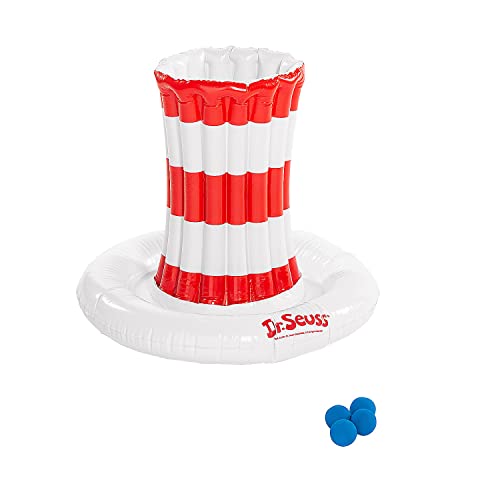 Fun Express Inflatable Dr Seuss Cat in the Hat Ring Toss Game - Kids Birthday Party Games, Carnival Games for Kids, Dr Seuss Decorations, Party Favors, Indoor Outdoor Toddler Party Games 5 Piece Set