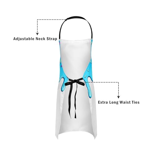 Castle Fairy Ice Cream Drip Baseball Kids Kitchen Apron - color: Blue