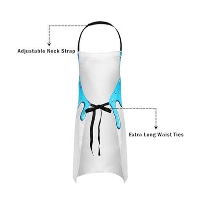 Castle Fairy Ice Cream Drip Baseball Kids Kitchen Apron - color: Blue