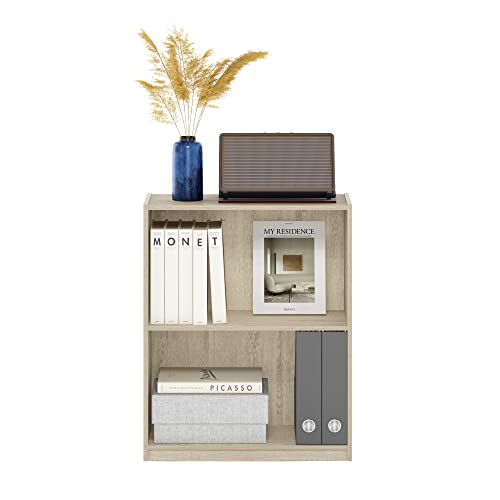 Furinno Gruen 2-Tier Open Shelf Bookcase, Metropolitan Pine - color: Metropolitan Pine, size: 2-Tier Rectangle